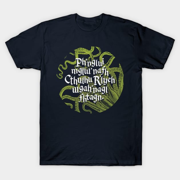 Cthulu Waits Dreaming T-Shirt by jaredBdesign